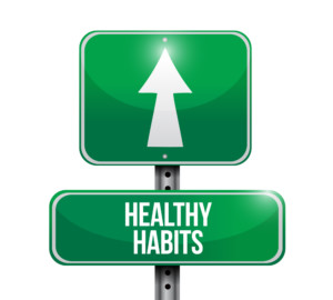 healthy habits road sign